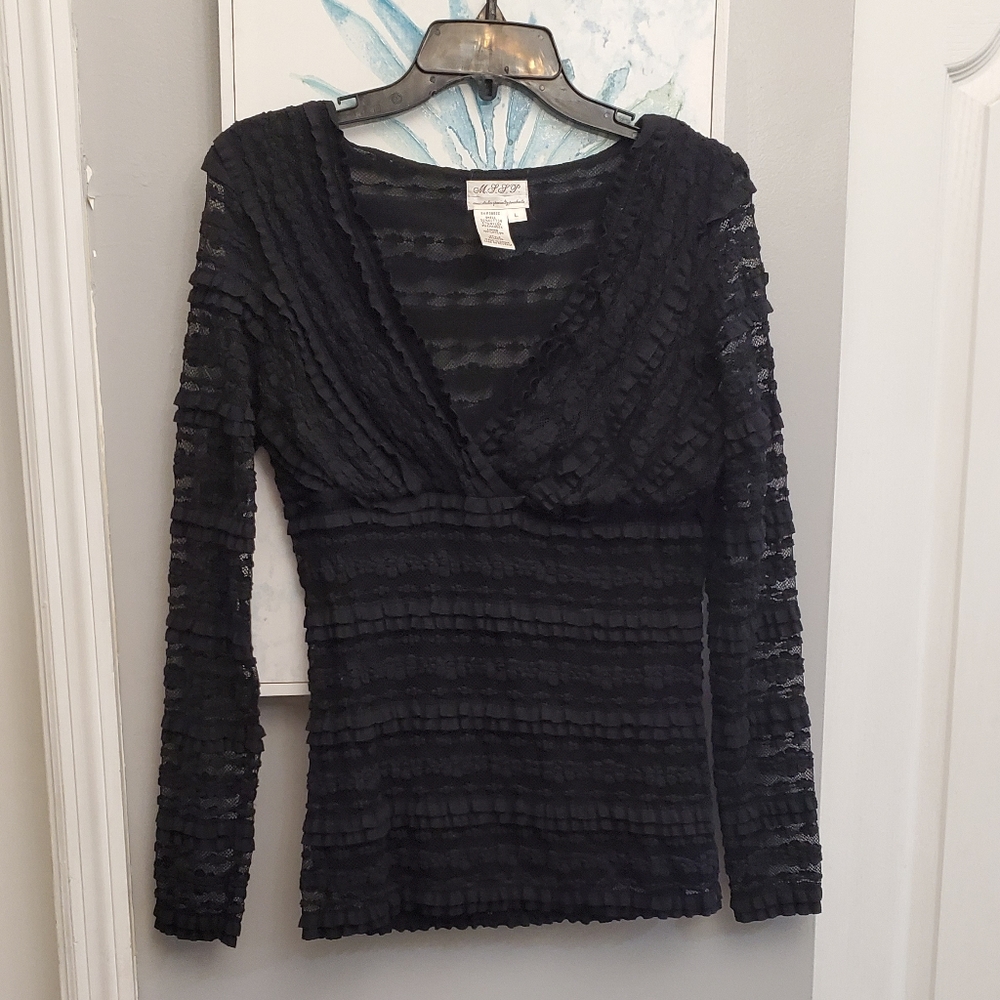 Black long sleeve top